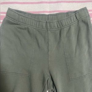 aerie wide leg olive green sweats